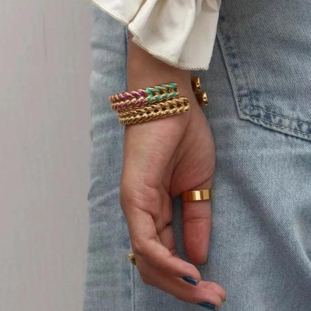 NEW 18K GOLD ADJUSTABLE BRACELET, NICE BRACELET, CUTE BRACELET - Picture 3 of 7